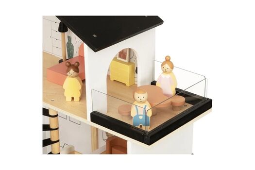 Tooky Toy Kids Play Doll House Family Figures Furniture Pet-საბავშვო თოჯინების სახლის ნაკრები ავეჯით, ფიგურებითა და შინაური ცხოველით, 5 image
