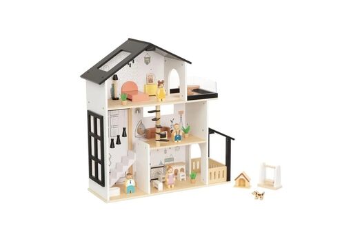 Tooky Toy Kids Play Doll House Family Figures Furniture Pet-საბავშვო თოჯინების სახლის ნაკრები ავეჯით, ფიგურებითა და შინაური ცხოველით, 2 image