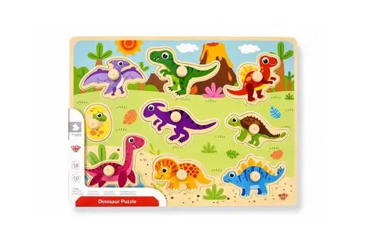 DINOSAUR PEG PUZZLE - დინოზავრის პაზლი ჩასასმელი დეტალებით, 3 image