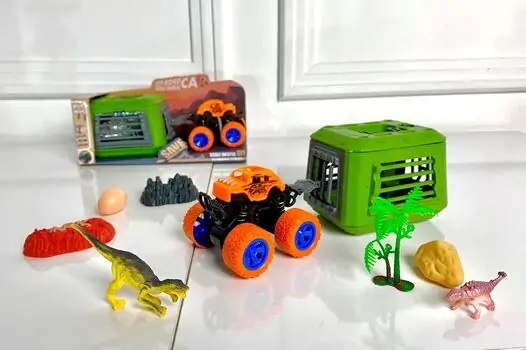 Dinosaur cage with off-road vehicle set F881-B1 საბავშვო სათამაშო დინოზავრი