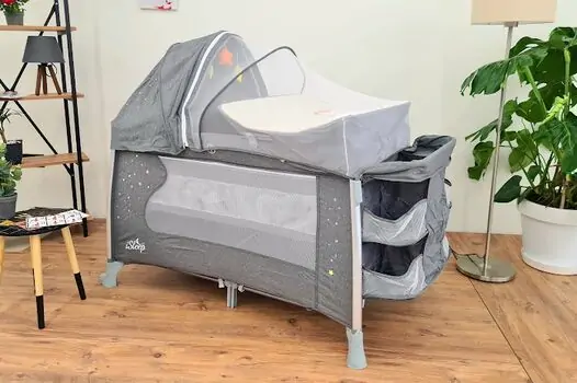 Cangaroo ISLEEP GREY ორ დონიანი საწოლ-მანეჟი, 2 image