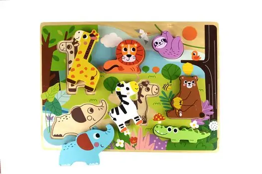 Tooky Toy TH633 Chunky puzzle - სათამაშო ცხოველების პაზლი
