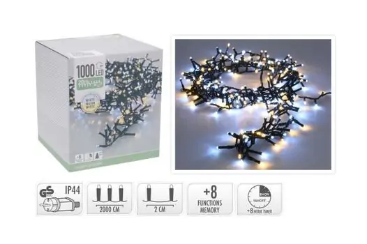 Christmas Warm/Cool White Led Lights 1000 Led 200 cm - საახალწლო განათებები