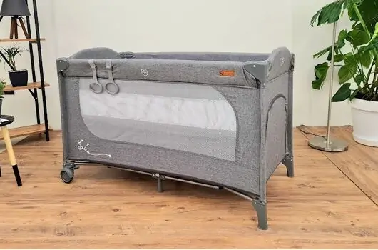 Cangaroo Skyglow 2 Grey ორ დონიანი საწოლ-მანეჟი