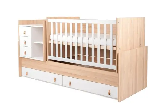 Kikkaboo Baby Cot Lorena Wood - ხის საწოლი