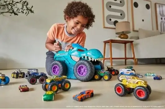 Hot Wheels Monster Trucks Car Eater Mega Wrex Green MTL-GYL13 მონსტრი მანქანა, 8 image
