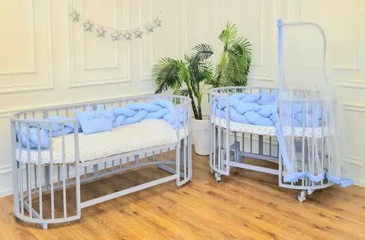 Heyner Play Grey Sleeping Set Blue  ახალშობილის ტრანსფორმერი საწოლი, 2 image