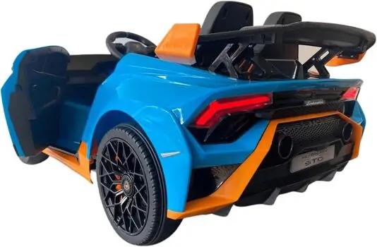 Lamborghini Hurricane Car Blue - ელექტრო მანქანა კაუჩუკის საბურავებით და ტყავის სავარძლით, 6 image