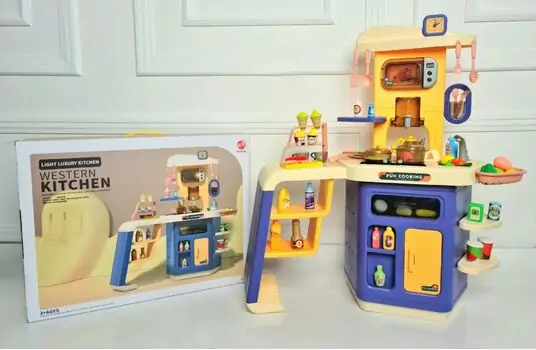 Light Luxury Kitchen Set Blue Toy For Kids 868A ფუნქციური საბავშვო სამზარეულო, 2 image