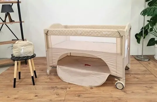 KikkaBoo Milky Way Beige 2 levels საწოლ მანეჟი, 2 image
