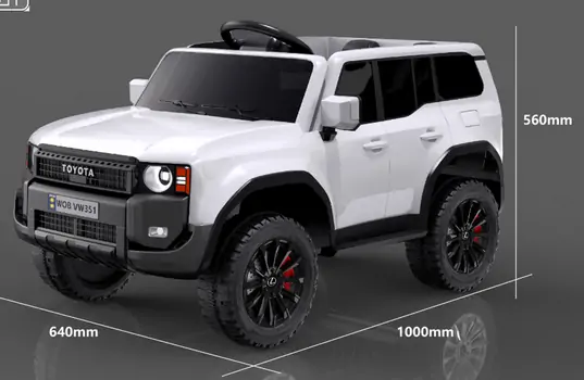 Land Cruiser Toyota Prado White - ელექტრო მანქანა კაუჩუკის საბურავებით, 4 image
