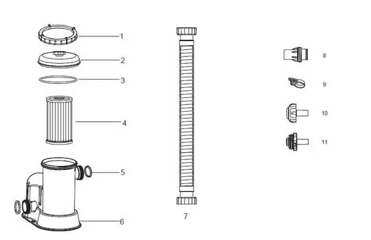 Bestway 56465 Power Steel With Cartridge Filter And Ladder კარკასული აუზი კარტრიჯული ფილტრით და კიბით, 9 image