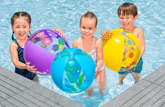 Bestway 31036 Designer Beach Ball Blue - წყლის გასაბერი ბურთი, 4 image