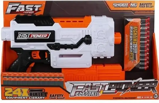 Electric Gum With Blaster - სათამაშო ელექტრო თოფი ქაფის ტყვიებით, 4 image