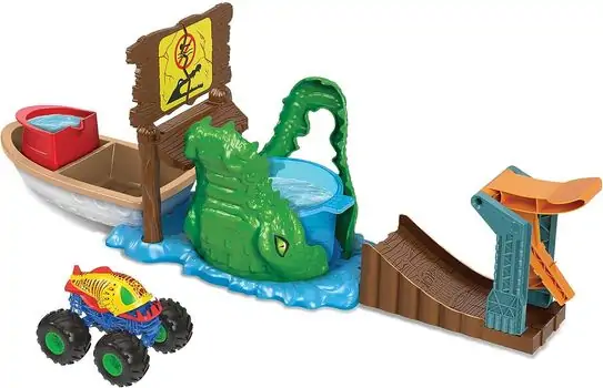 Hot Wheels Monster Trucks HGV14 Swamp Attack Playset - Colour Changing Truck - ჰოთ ვილსის ტრასა, 3 image