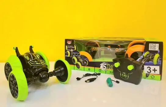 Stunt car for kids green სათამაშო მანქანა დისტანციური მართვით, 3 image