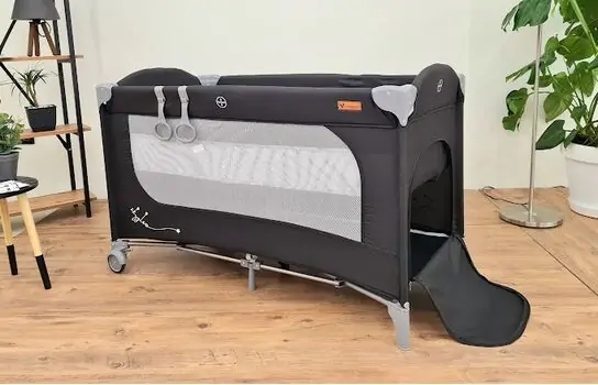 Cangaroo Skyglow 2 Black ორ დონიანი საწოლ-მანეჟი, 2 image