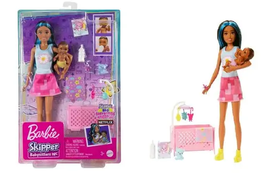 Barbie Skipper Babysitters HJY34 ბარბის თოჯინა აქსესუარებით, 3 image