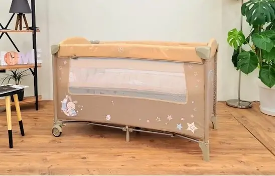 Cangaroo Sleepy Beige ორ დონიანი საწოლ-მანეჟი, 2 image