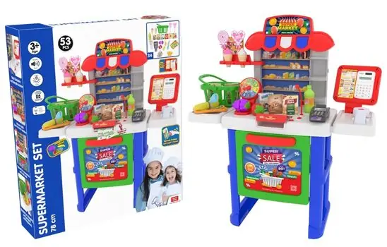 Supermarket Cashier Set with Fruit Mix - სათამაშო დახლ-მაღაზია, 8 image