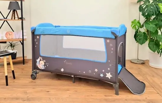 Cangaroo Sleepy Turquoise ორ დონიანი საწოლ-მანეჟი, 3 image