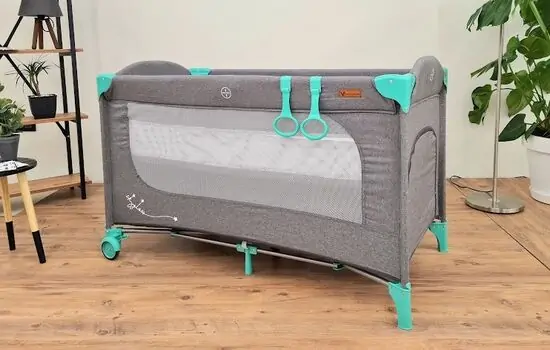 Cangaroo Skyglow 2 Mint ორ დონიანი საწოლ-მანეჟი