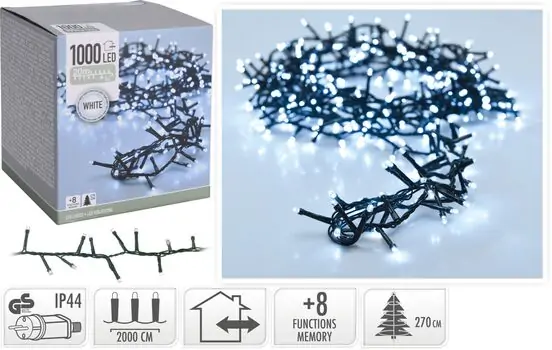 Christmas Outdoor White Led Lights 5mm 1000 Led საახალწლო განათებები