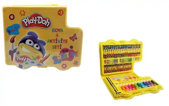 Play-Doh 64 Pieces Stationery - Paint and Activity Set ST002 სახატავი საღებავებისა და ფანქრების ნაკრები