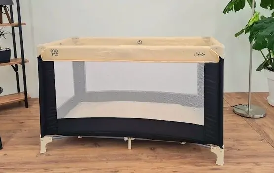 Cangaroo Folding cot Solo beige საბავშვო ერთ დონიანი საწოლ-მანეჟი