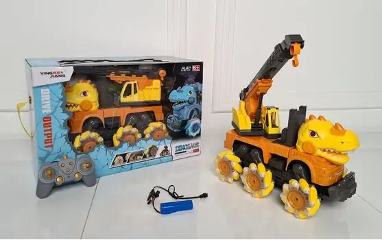 Monster Truck DINOSAUR ENGINEERING VEHICLE YJ-078-1 საბავშვო სათამაშო დინოზავრი დისტანციური მართვით