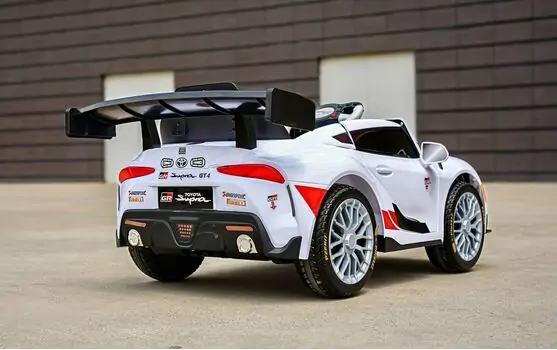 Toyota GR Supra GT4 Car White With Eva Wheels - ელექტრო მანქანა კაუჩუკის საბურავებით, 11 image