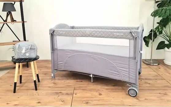 KikkaBoo Milky Way Grey 2 levels საწოლ მანეჟი