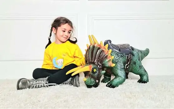 Mount one meter giant triceratops 7077 გადასაჯდომი დინოზავრი, 3 image