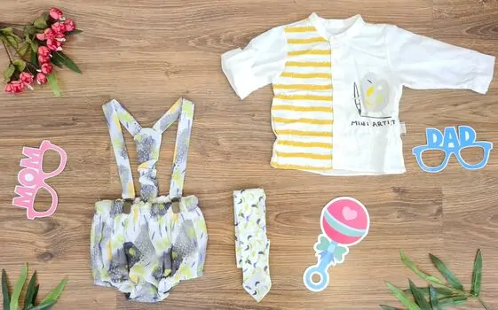Summer Bodysuit 3in1 Set BBX1708 Maibella ჩვილის საზაფხულო კომბინიზონი