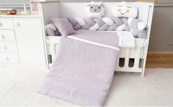 Yuar Baby Braided Eko Bedding Set for crib Grey ახალშობილის საწოლის თეთრეული, 2 image