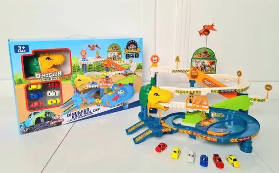 DINOSAUR ROAD RAIL CAR XZ-693 საბავშვო სათამაშო დინოზავრის ტრეკი