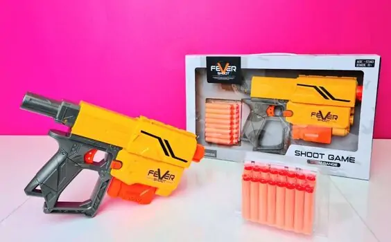 Toy Blaster With Soft Bullet Yellow OT2293 სათამაშო ბლასტერი რბილი ტყვიებით