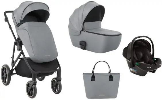 Kikkaboo Stroller 4in1 Thea Grey საბავშვო ტრანსფორმერი ეტლის კომპლექტი