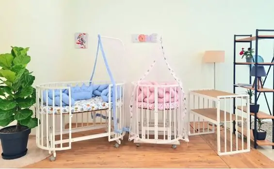 Heyner Play White Sleeping Set Blue ახალშობილის ტრანსფორმერი საწოლი