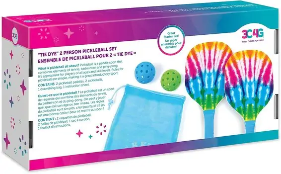 Make It Real 3C4G Tie Dye 2 Person Pickleball Set 21016MR სათამაშო პიკლბოლი, 5 image