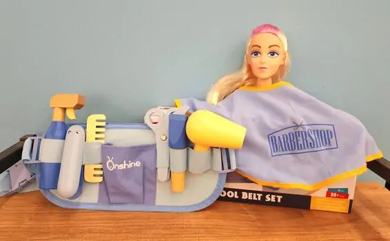 Wooden Toy Barber Tool Belt set - ხის სათამაშო ინსტრუმენტების ქამარი, 9 image