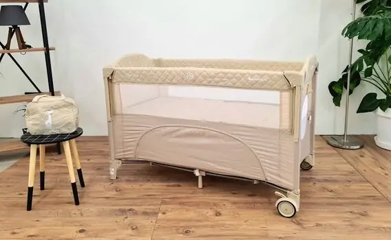 KikkaBoo Milky Way Beige 2 levels საწოლ მანეჟი, 3 image