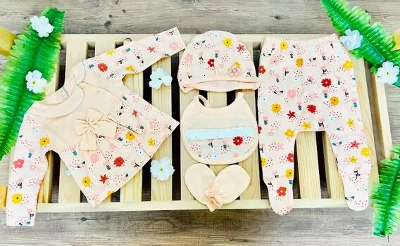 Caramell 5 In 1 Set Daisy Tulip Orange საბავშვო ტანსაცმლის ნაკრები