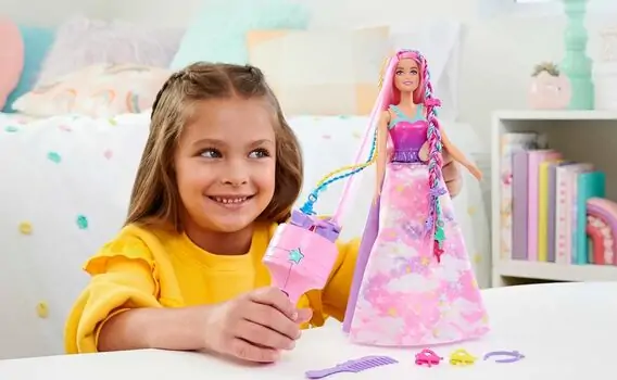 Barbie Dreamtopia HNJ06 wist 'n Style Pink Hair - სათამაშო ბარბი აქსესუარებით, 4 image
