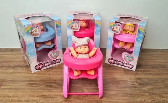 TOY DOLL WITH BABY SITTER სათამაშო თოჯინა სკამით