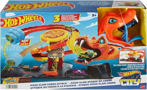 Hot Wheels HTN81 City Pizza Slam Cobra Attack Playset - ჰოთ ვილსის ტრასა