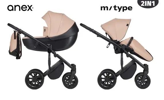 Anex M/type 2x1 Coral 2023 საბავშვო ეტლის კომპლექტი