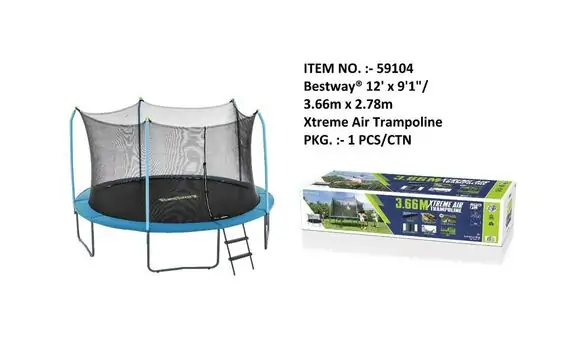 Bestway 59104 Xtreme Air Trampoline 3.66m x 2.78m -  ბატუტი (12 FT), 3 image
