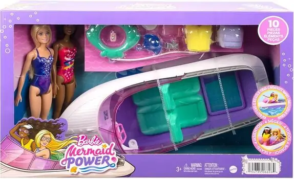 Barbie Mermaid Power Dolls & Boat Playset ბარბის თოჯინები კატერით და აქსესუარებით, 8 image