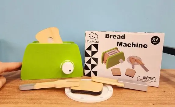 Wooden Toaster With Accsesoriess - სათამაშო ხის ტოსტერი, 3 image